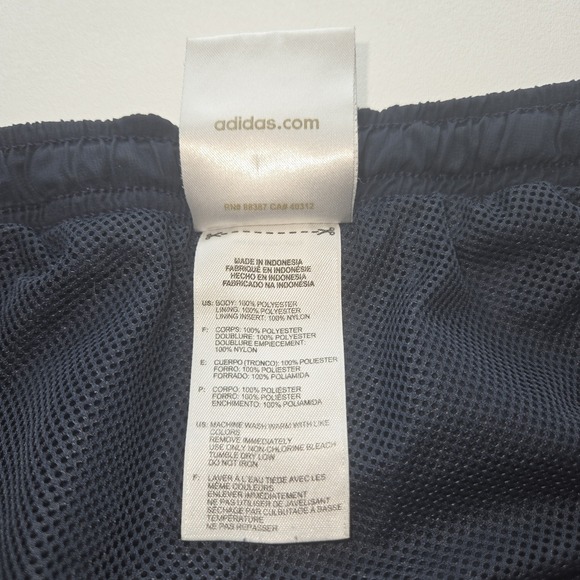 Adidas Track Pants Mens Medium Navy Climalite 3-Stripes Athletic Ankle Zip Gym - Picture 4 of 9